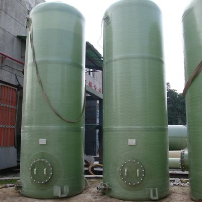 FRP産業用化学物料貯蔵タンク 適量容量 フラットボトムFRP垂直タンク